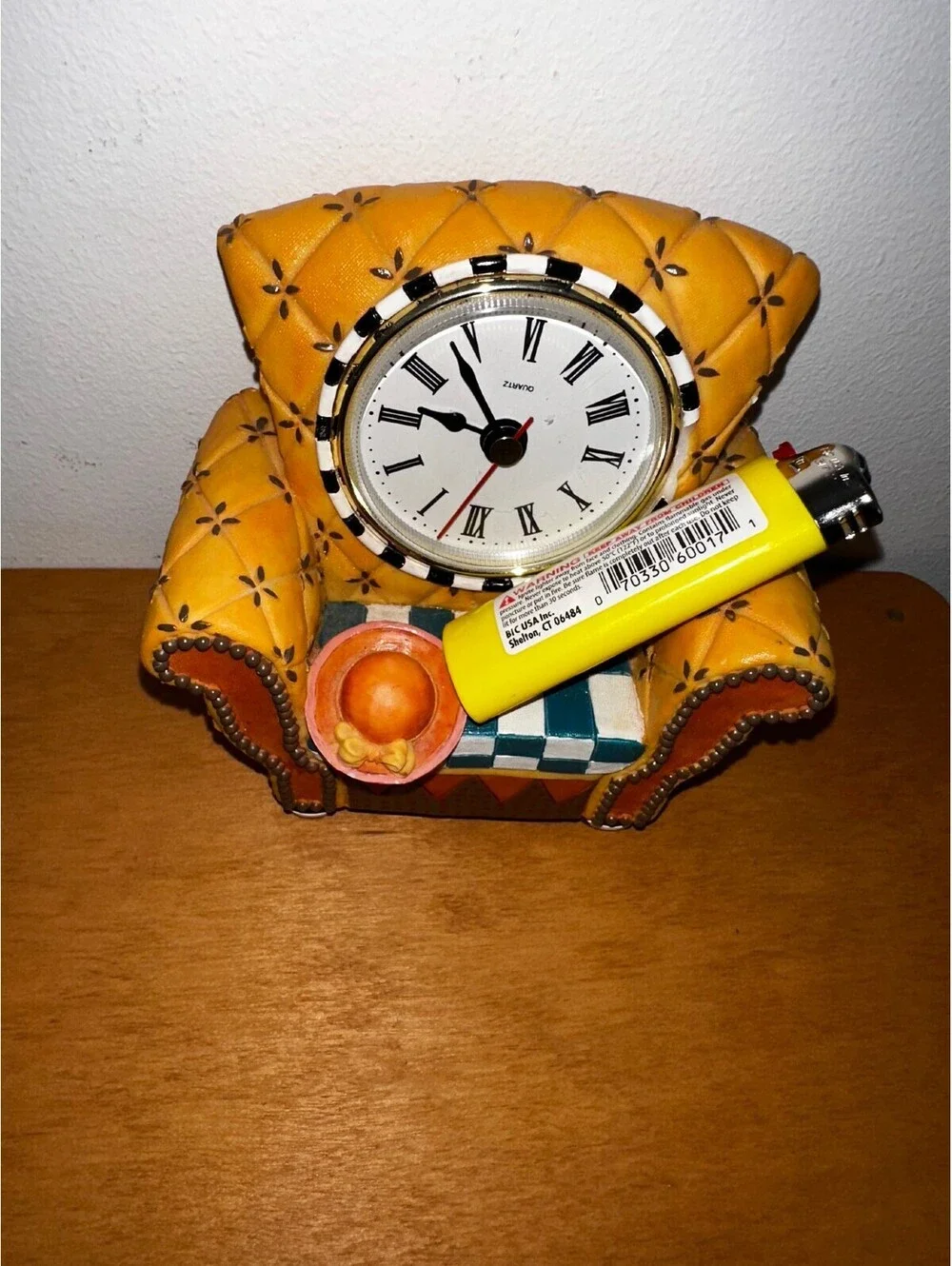 Milton and Louis Novelty Vintage Yellow Armchair Clock